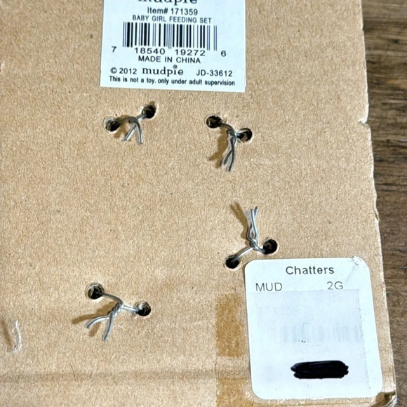 MUD PIE Children’s Girl Feeding Fork Spoon Set Sweet Baby Love You Pink Ribbon - Picture 5 of 5